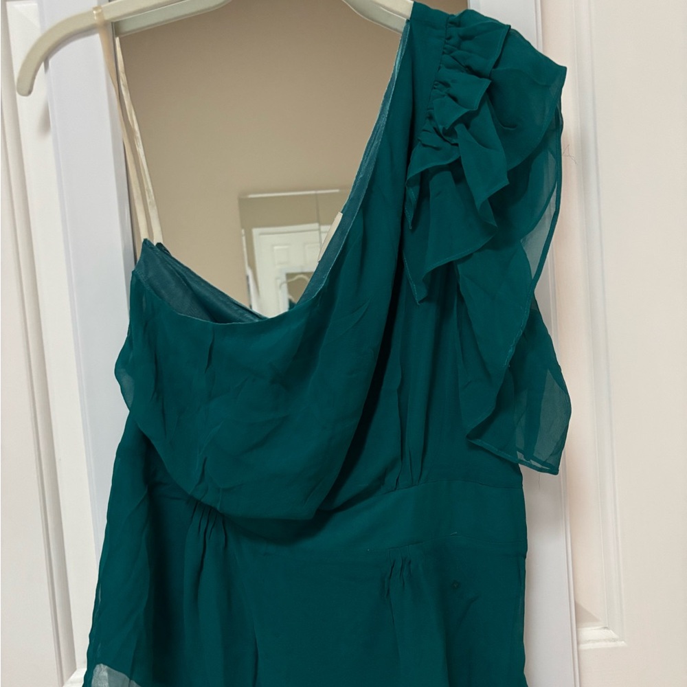 Forever 21 Teal One Shoulder Blouse